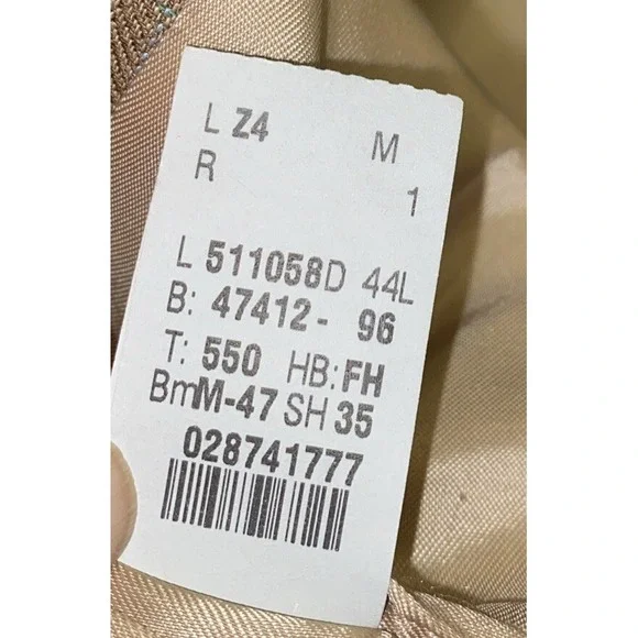 Lauren Ralph Lauren Tan Silk Wool Herringbone Mens Sports Coat Jacket Blazer 44L - Picture 6 of 14